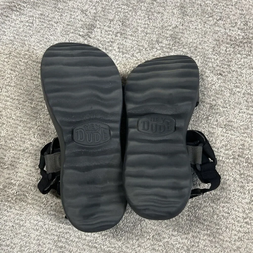 Hey Dude Carson Sandals Mens 7 EU40 Black Summer Strappy Outdoor Walking Comfort
